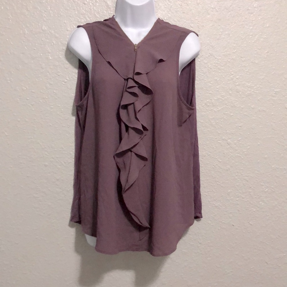 Tempted Purple Ruffled Blouse Womens Plus Size 2X - Picture 5 of 11